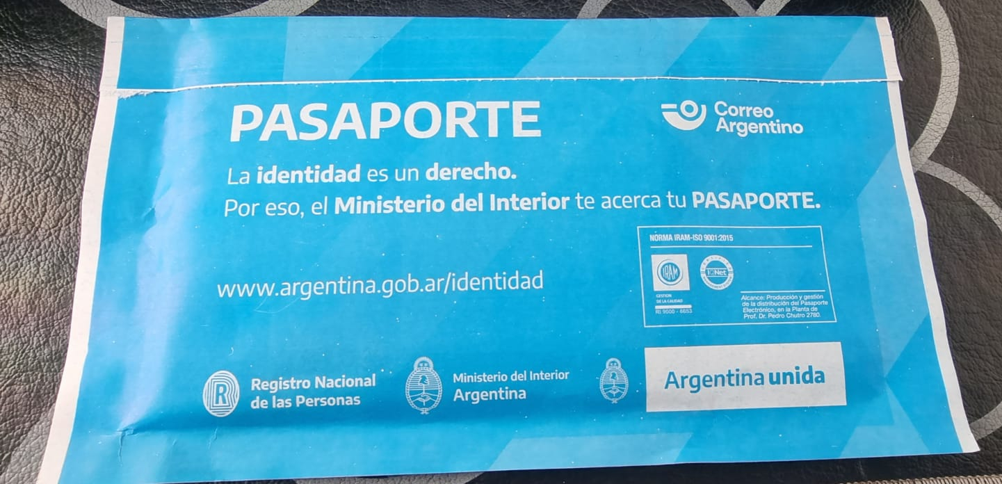 FINAL FELIZ PARA LA NOVELA PASAPORTE. QUE FUE LO QUE FINALMENTE FUNCIONÓ Y EL PASAPORTE LLEGÓ A LAS 48 HS HÁBILES.